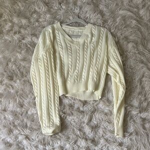 Cream Cable Knit Sweater